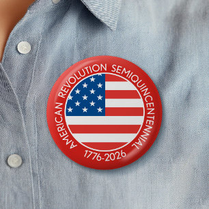 America Semiquincentennial 1776-2026 USA 250 Flag Button
