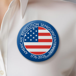 America Semiquincentennial 1776-2026 USA 250 Flag Button