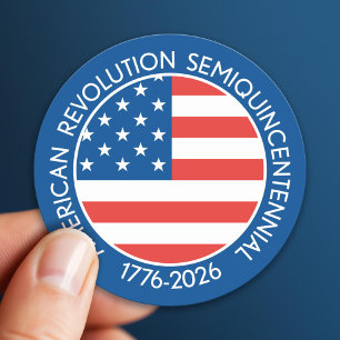 America Semiquincentennial 1776-2026 USA 250 Flag Classic Round Sticker