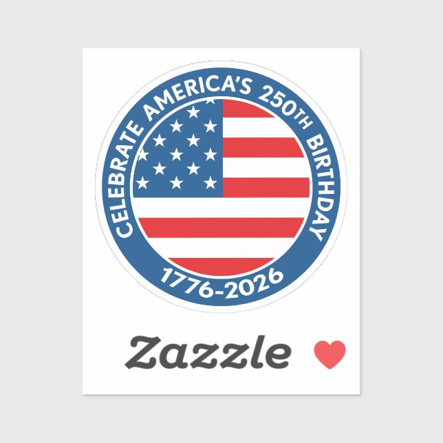 America Semiquincentennial 1776-2026 USA 250 Flag Sticker (Sheet)