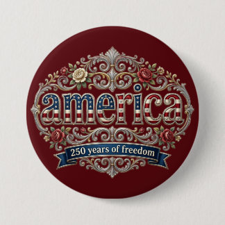 America Semiquincentennial Year Anniversary Silver Button