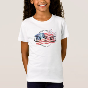 America Since 1776 Watercolor Flag & Fireworks II T-Shirt
