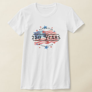 America Since 1776 Watercolor Flag & Stars Women's T-Shirt