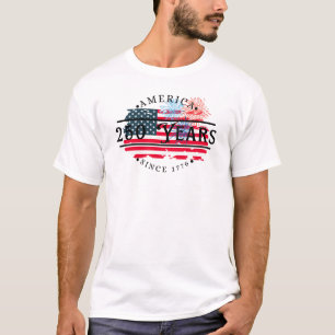 America since 1776 with American Flag/Fireworks T-Shirt