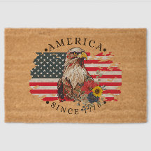 America Since 1776 With Flag/Eagle/Flowers