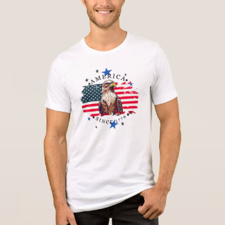 America since 1776 With Flag, Eagle & Stars  Tri-Blend Shirt
