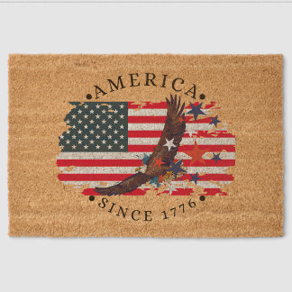 America Since 1776 With Flag/S. Eagle/Stars 2 Fiber Doormat
