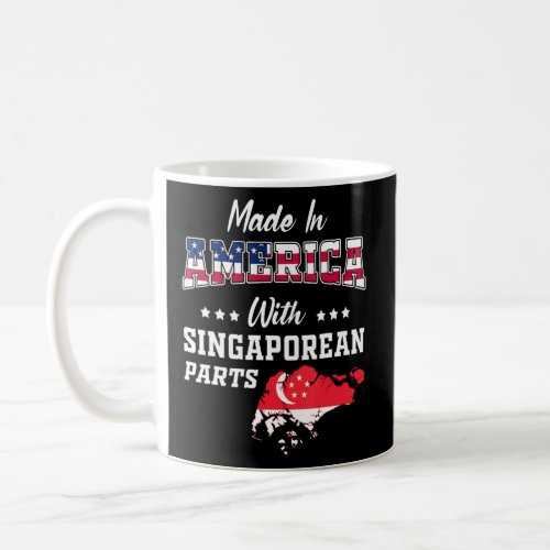 America Singaporean Parts Singapore Map Usa Flag  Coffee Mug