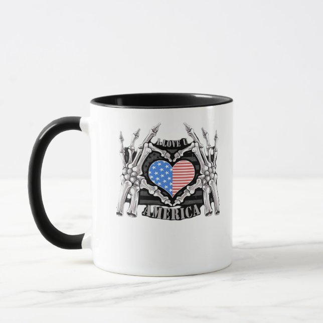 America Skeleton Hands Graphic Impression Mug (Left)