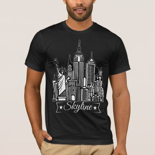 America Skyline T_shirt Design