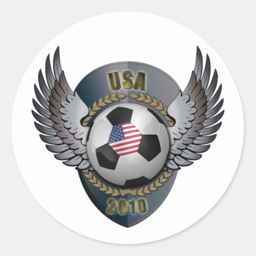 America Soccer Crest Classic Round Sticker