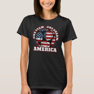 America Soccer One Team One Dream US Flag T-Shirt