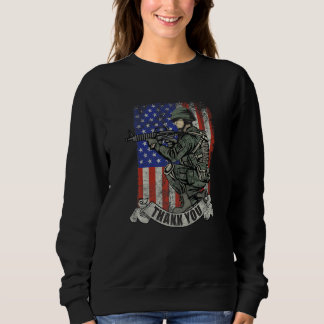 America Soldier Thank You Patriotic Veterans Day Sweatshirt