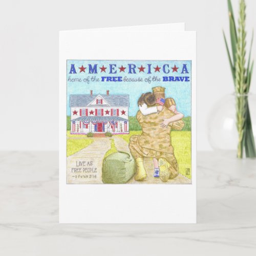 America Soldier You Thank Card