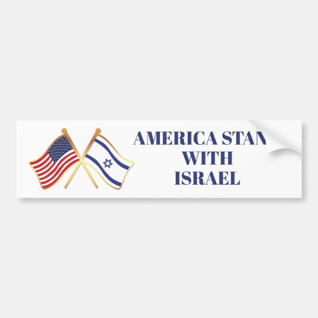 America Stand With Israel Freedom Flag Bumper Sticker (Front)