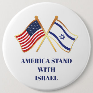 America Stand With Israel Freedom Flag Button