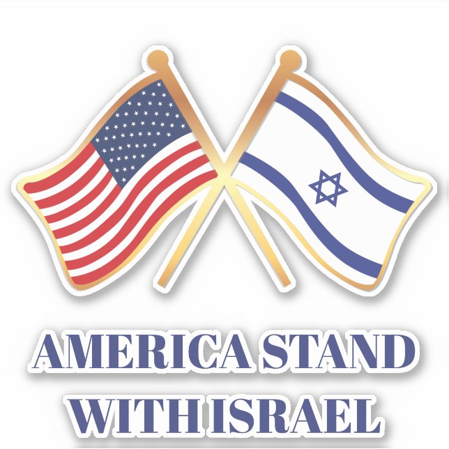 America Stand With Israel Freedom Flag Sticker (Front)