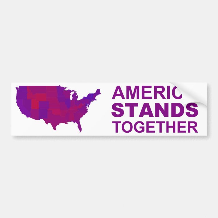 America Stands Together   Centrist / Moderate Gear Bumper Stickers