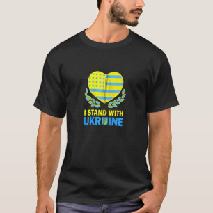 America Stands With Ukraine Ukrainian USA Flag Ukr T-Shirt