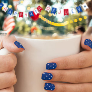 America Star Spangled Silver Stars Blue Minx Nail Art