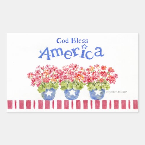 America Stickers God Bless Flower Pots