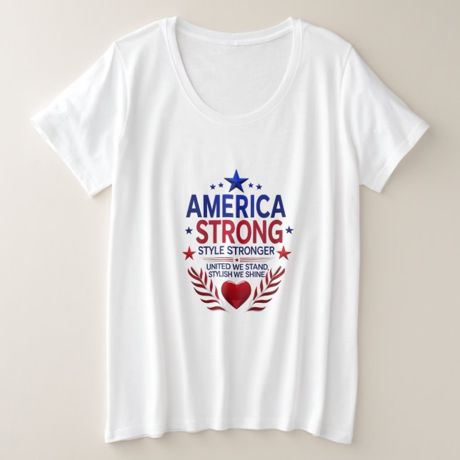 America Strong Plus Size T-Shirt |  (Design Front)