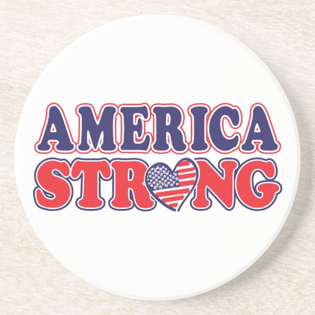 America Strong Sandstone Coaster (Front)
