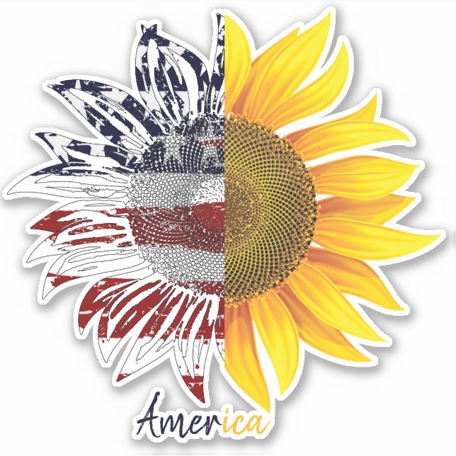 America sunflower sticker (Front)