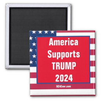 America Supports TRUMP 2024 Refrigerator Magnet