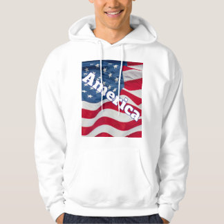 America Sweatshirt pull over w/flag waving