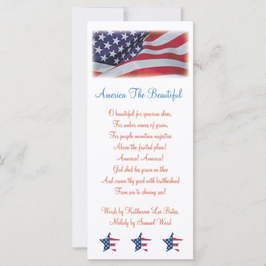 AMERICA THE BEAUTIFUL BOOKMARKS TEMPLATE (Front)