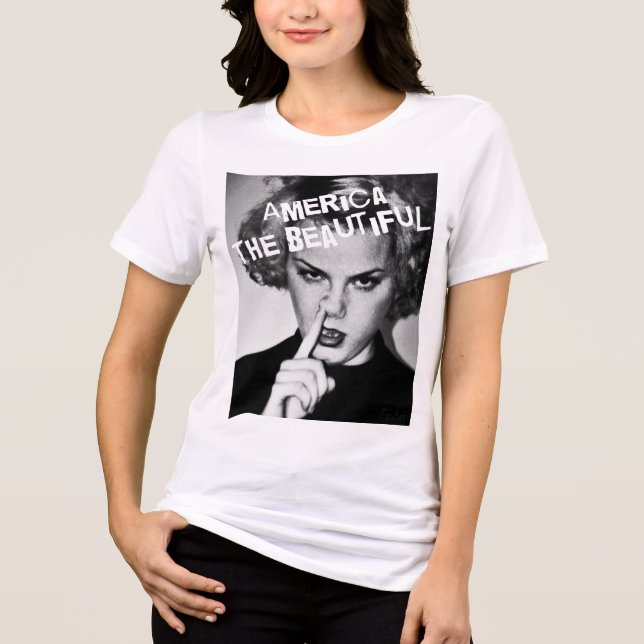America the Beautiful by FpArt White T-Shirt Tri-Blend Shirt (Front)
