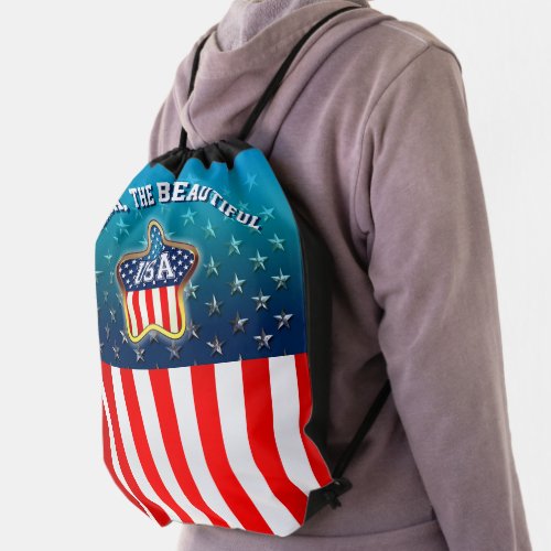 America The Beautiful Drawstring Bag