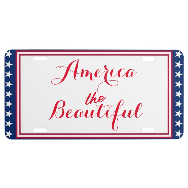America the Beautiful  License Plate (Front)