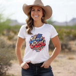 America the Beautiful Retro Font T-Shirt<br><div class="desc">Introducing our patriotic t-shirt, perfect for celebrating the 4th of July and other American holidays. The shirt features a bold design with the phrase "America the Beautiful" emblazoned across the chest. The background boasts a fierce leopard print, with an American flag lightning bolt and stars adding to the patriotic theme....</div>