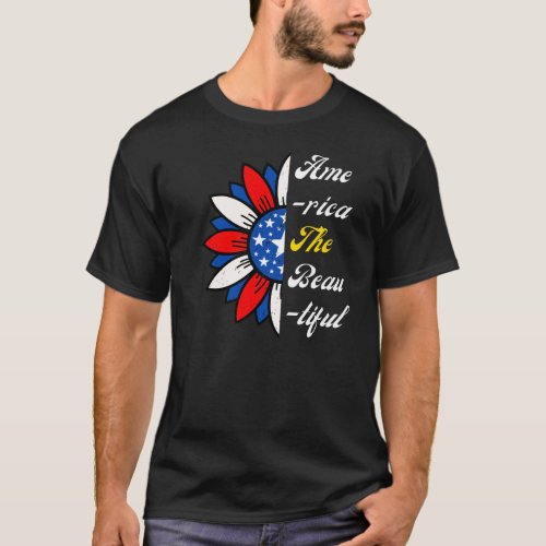 America The Beautiful Sunflower Comfort Colors T_Shirt