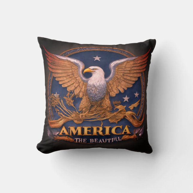 America the Beautiful Throw Pillow (Front)