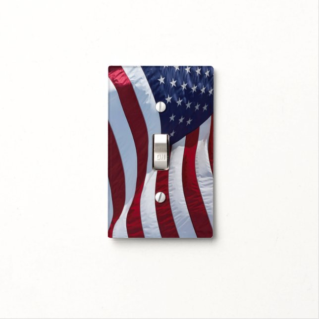 America the Beautiful, United State Flag Light Switch Cover (In Situ)