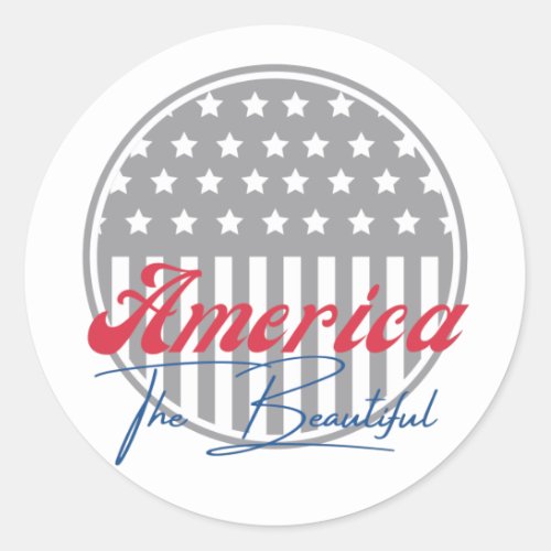 America the Beautiful USA patriotism Classic Round Sticker