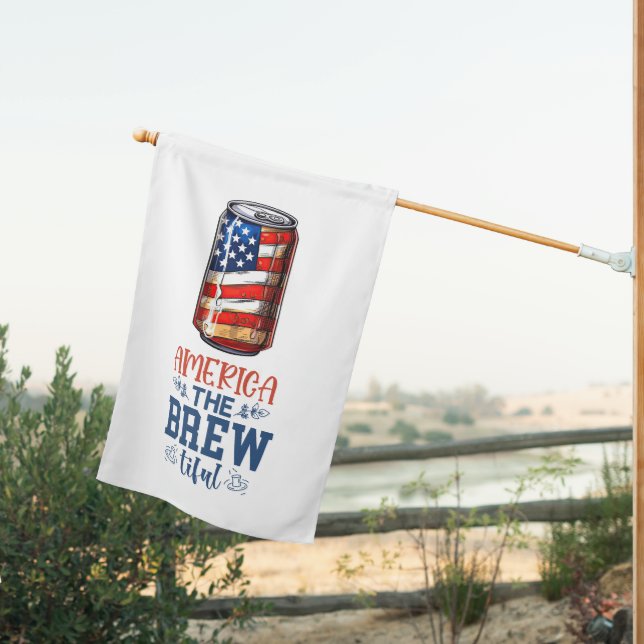 America The Brew Tiful House Flag (Insitu (Back))