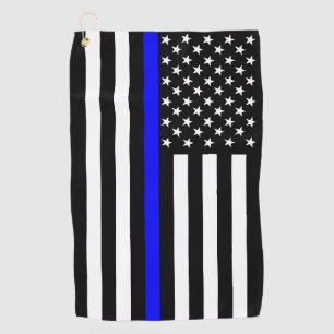America Thin Blue Line Symbol Decor on a Golf Towel