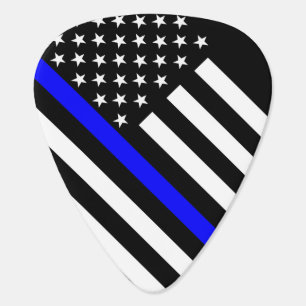 America Thin Blue Line Symbol Guitar Pick