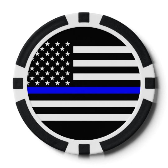 America Thin Blue Line Symbol Poker Chips | Zazzle.com