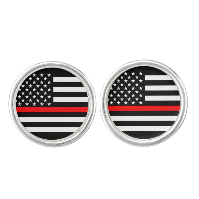 America Thin Red Line Symbol Cufflinks (Front)