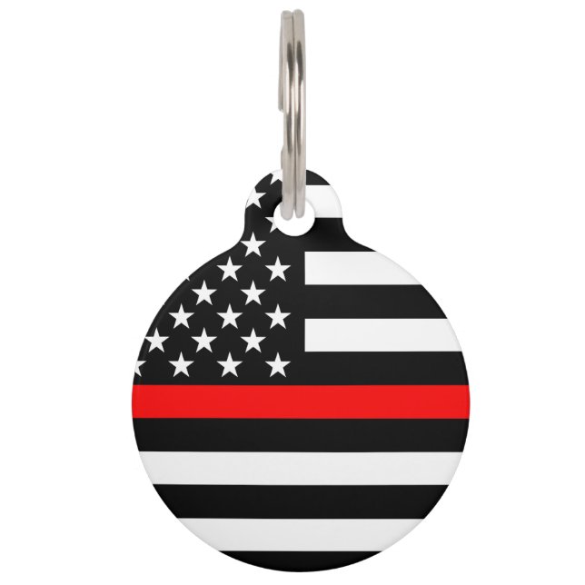 America Thin Red Line Symbol Pet Tag (Front)