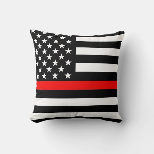 America Thin Red Line Symbol Throw Pillow