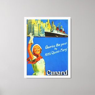 America this Year by RMS Queen Mary ~ XL Canvas Print