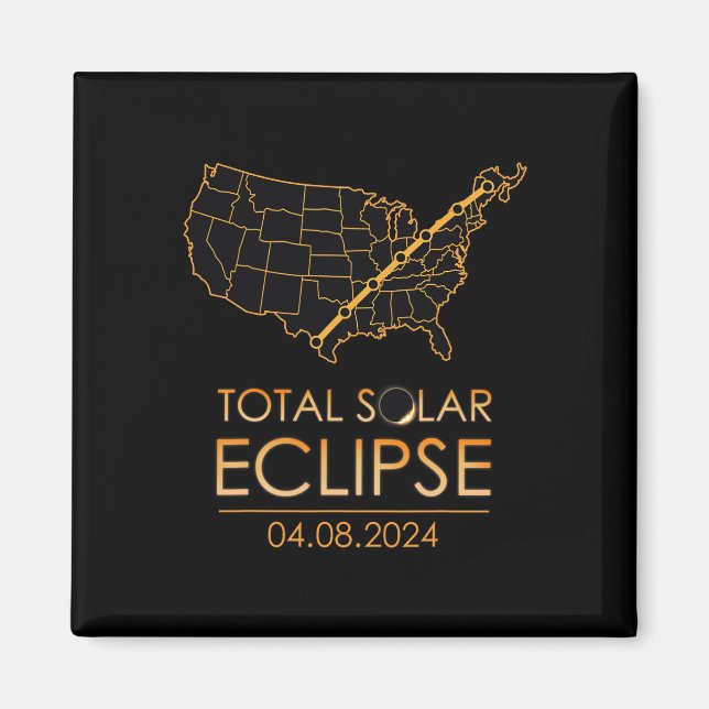 America Total Solar Eclipse April 8 2024 Usa Map T Magnet (Front)