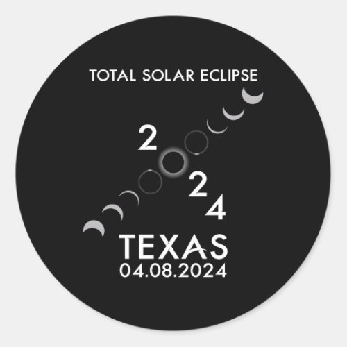 America Totality 040824 Total Solar Eclipse 2024 T Classic Round Sticker