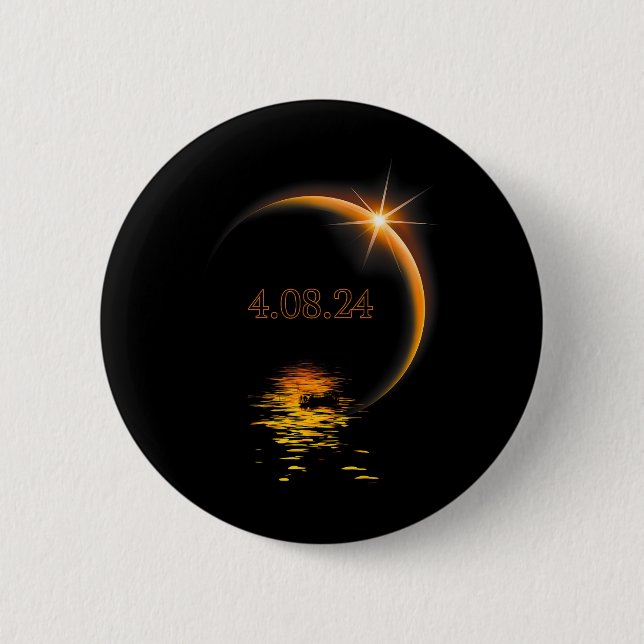 America Totality 04 08 24 Total Solar Eclipse 2024 Button (Front)